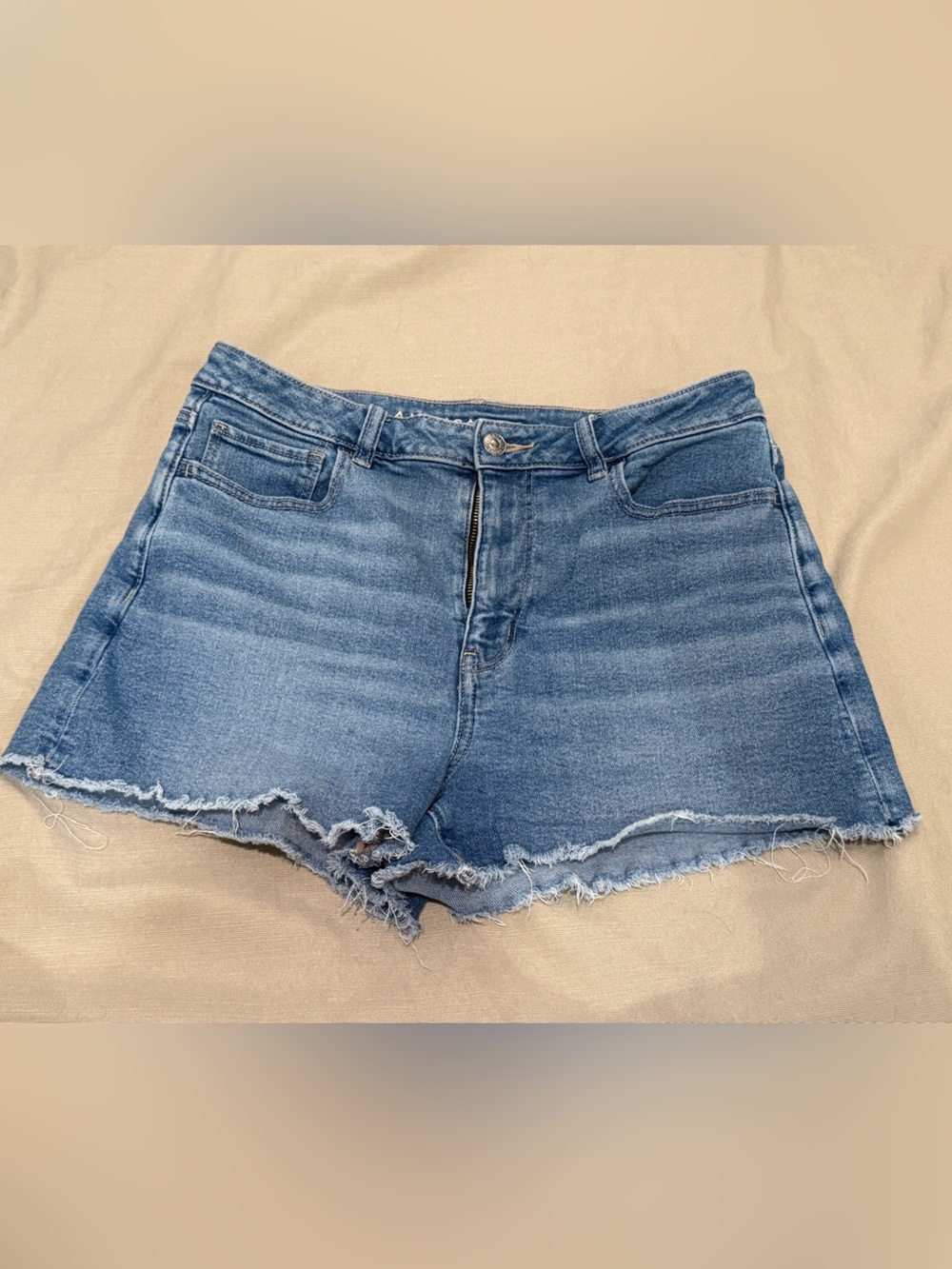 American Eagle Outfitters Light Blue Frayed Hem Jean Shorts Size 10